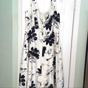 Clearwater Creek Dress, Ivory w/Black, Sz. 14, EUC